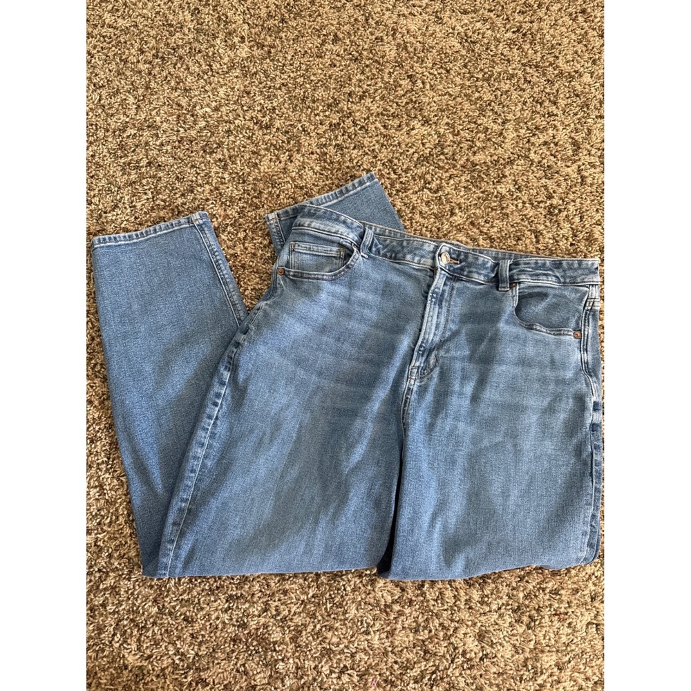 American Eagle Mom Jeans Womens 16 Regular Medium Wash Stretch High Rise Denim